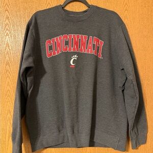Port and Company Charcoal Sweatshirt with Red Cincinnati Print